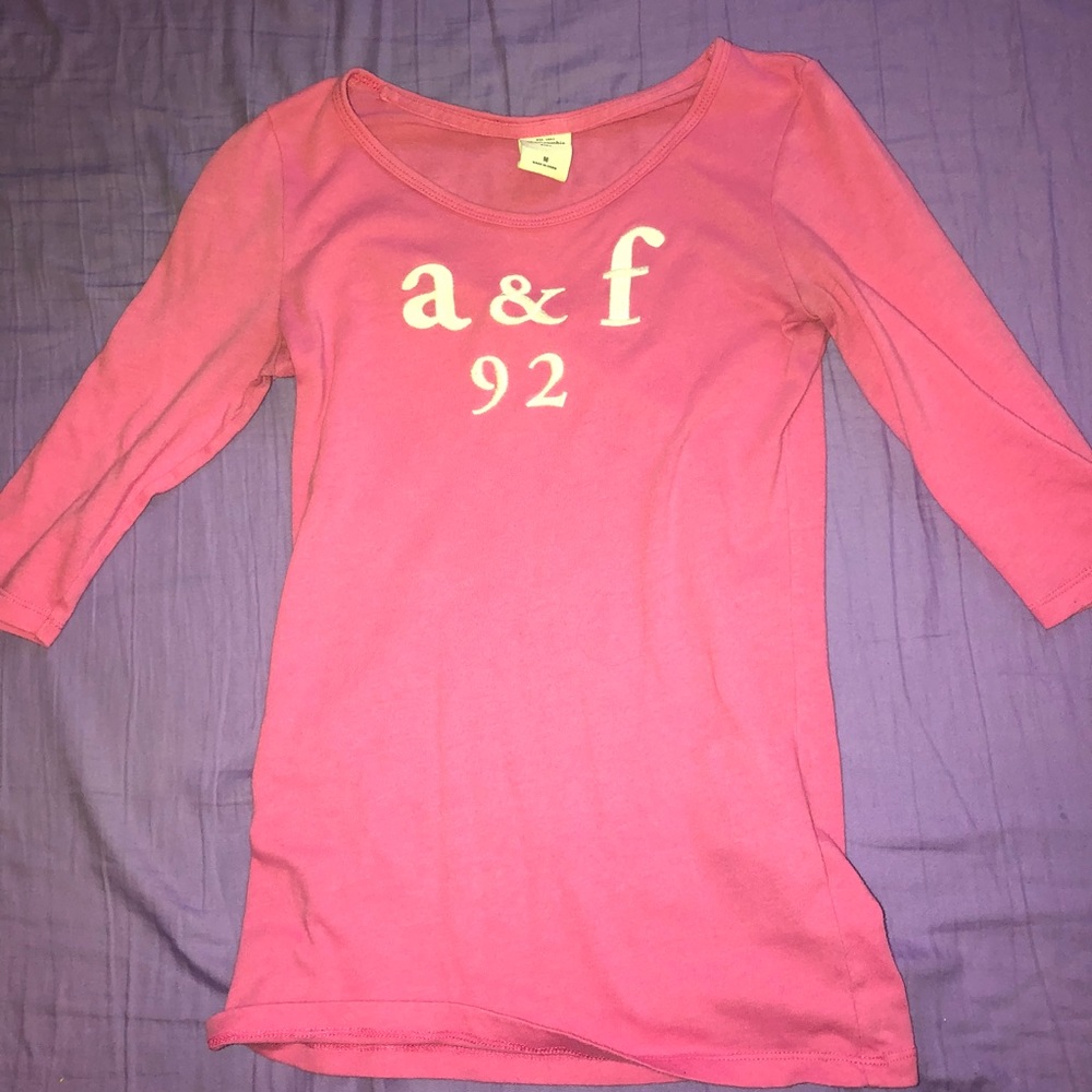 Pink 3/4 Abercrombie and Fitch Shirt